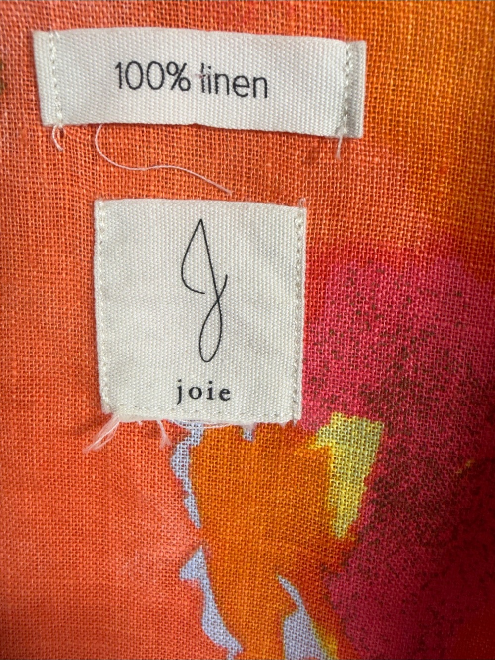 JOIE Light Blue Floral 100% linen Linen Tunic Top over size - Picture 2 of 12